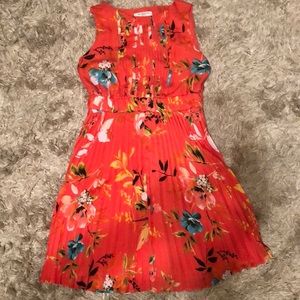 Liz Claiborne Pleated Coral Summer Dress